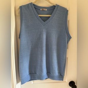 Blue Knit Sweater Vest